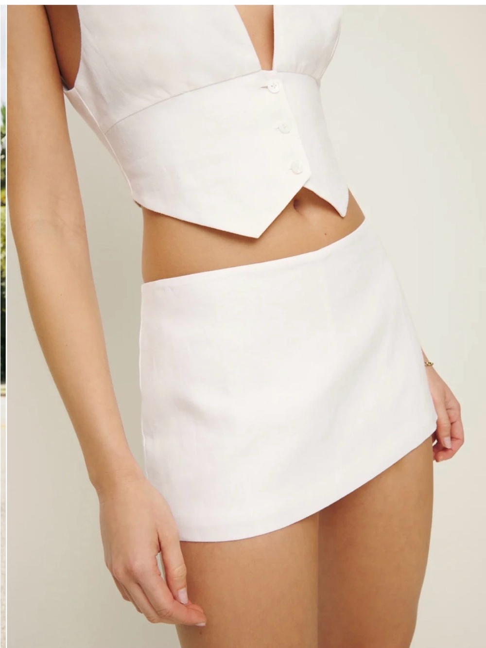 Reformation Mia Low Waist Linen Skirt